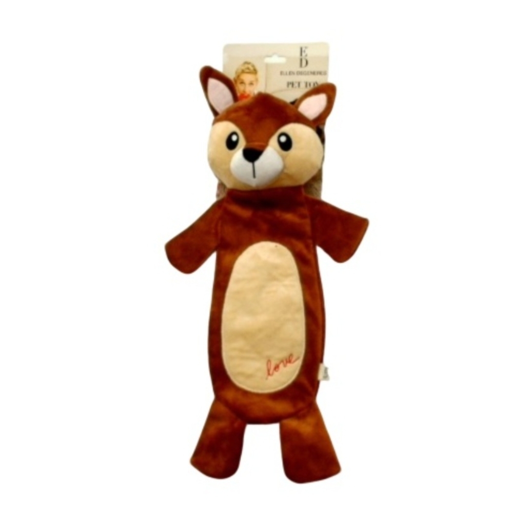 Ellen DeGeneres Crinkle Brown Plush Dog Toy